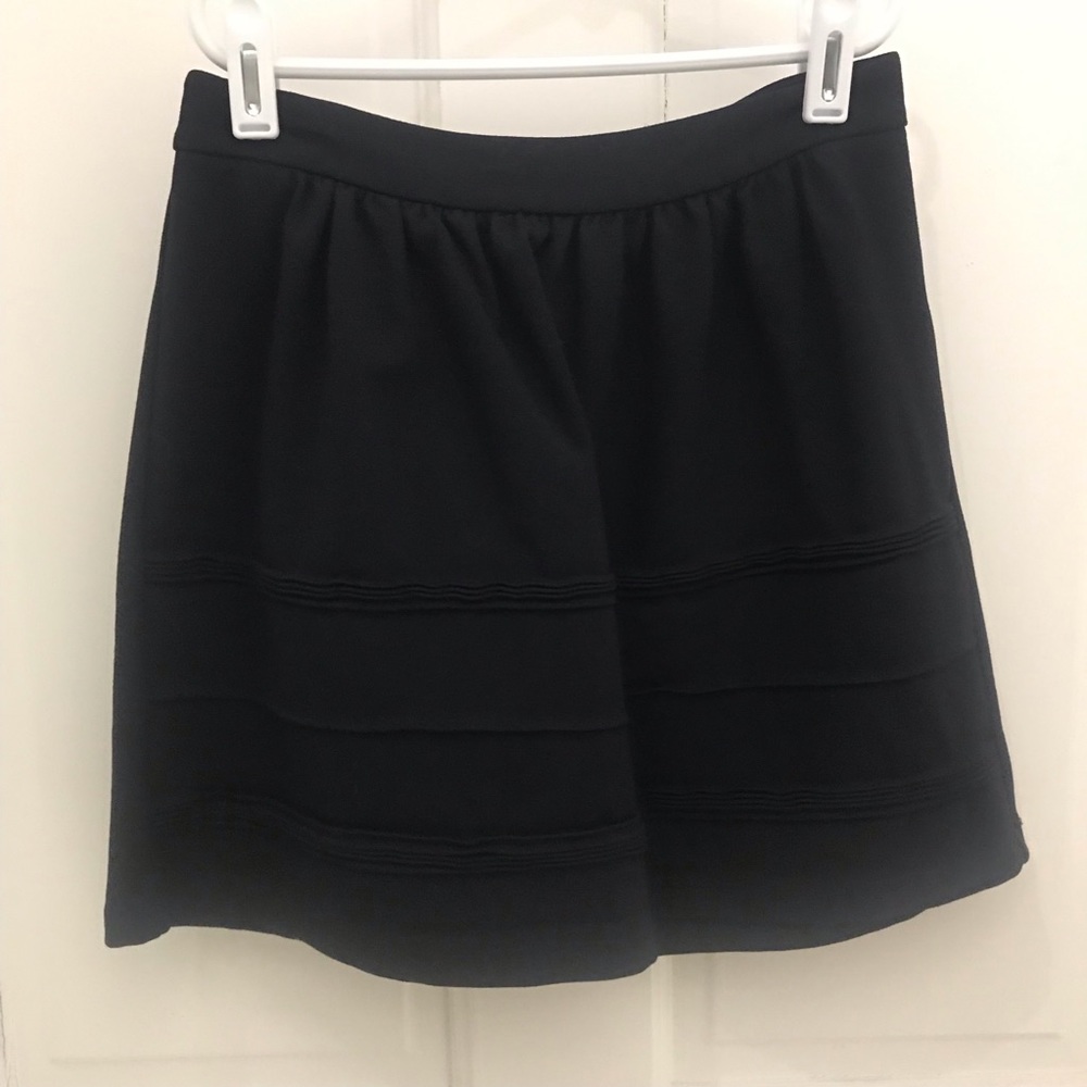 J. Crew Factory Black Striped A-Line Mini Skirt